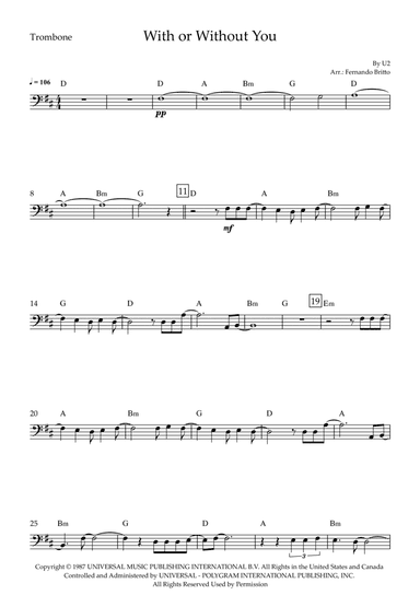 With Or Without You (arr. Fernando Britto)