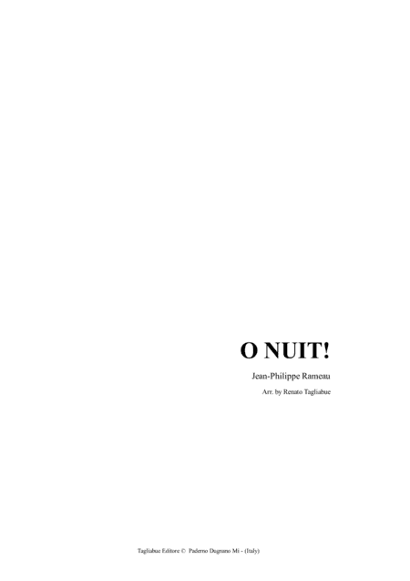 O NUIT - J.F. Rameau - Arr. for SATB Choir (arr. Renato Tagliabue)