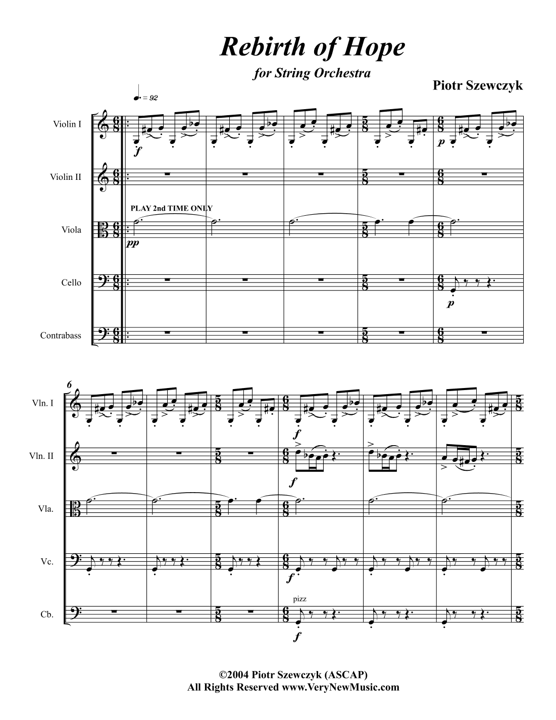 Rebirth of Hope for String Orchestra