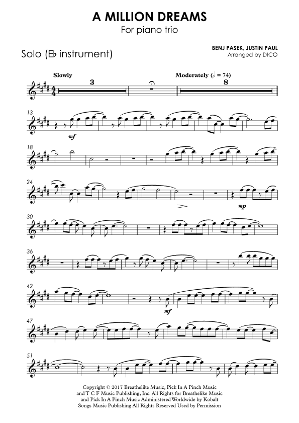 A Million Dreams (arr. Dico)