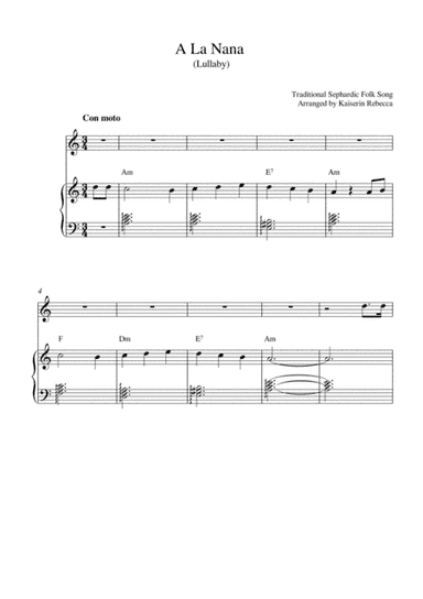 A La Nana (Lullaby) (arr. Kaiserin Rebecca)