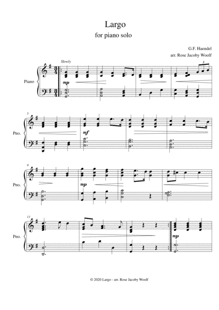 Largo (Haendel) - piano solo