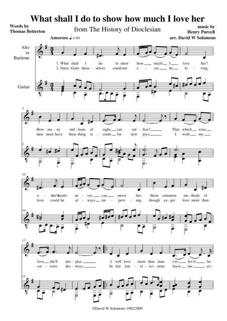 What shall I do to show how much I love her for alto or baritone and guitar (arr. David Warin Solomons)