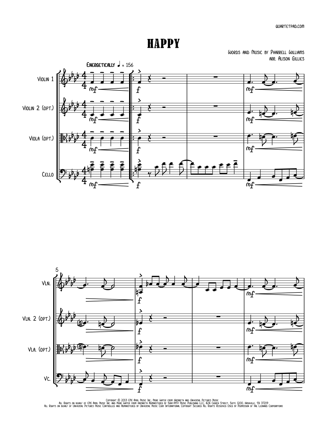 Happy (arr. Alison Gillies)