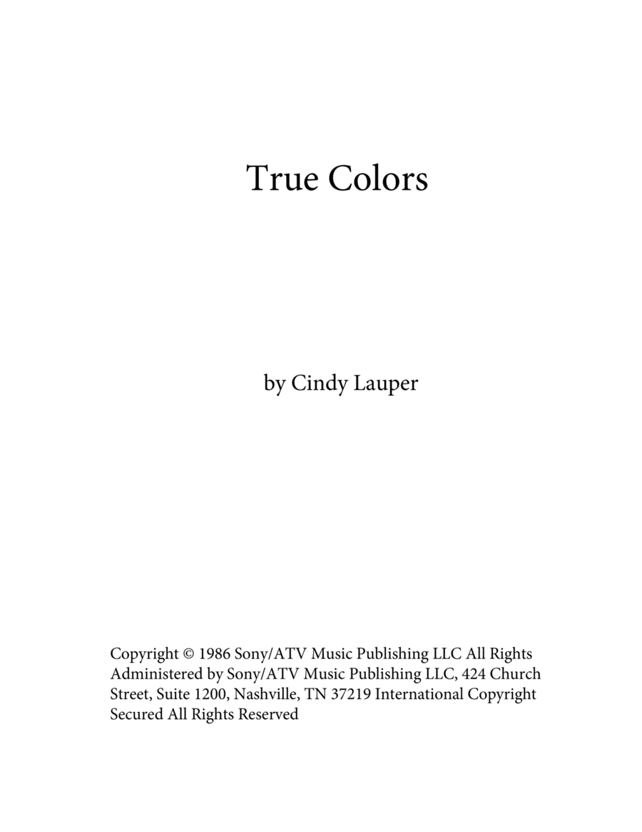 True Colors (arr. Doreen Hall)