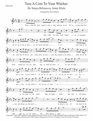 Toss A Coin To Your Witcher (arr. Kevin Busse)