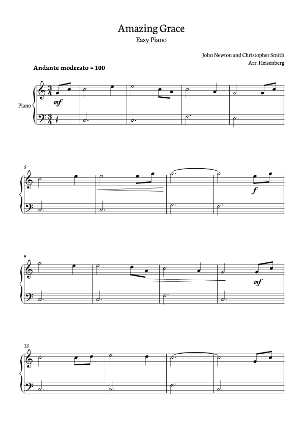 Amazing Grace (arr. Heisenberg)