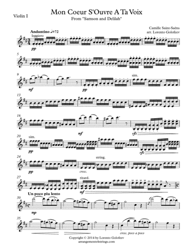 Mon Coeur S'Ouvre A Ta Voix from Samson and Delilah (arr. Lorento Golofeev)