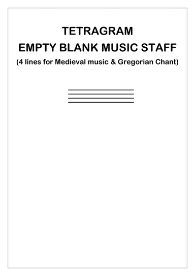 Tetragram Empty Blanck Music Staff