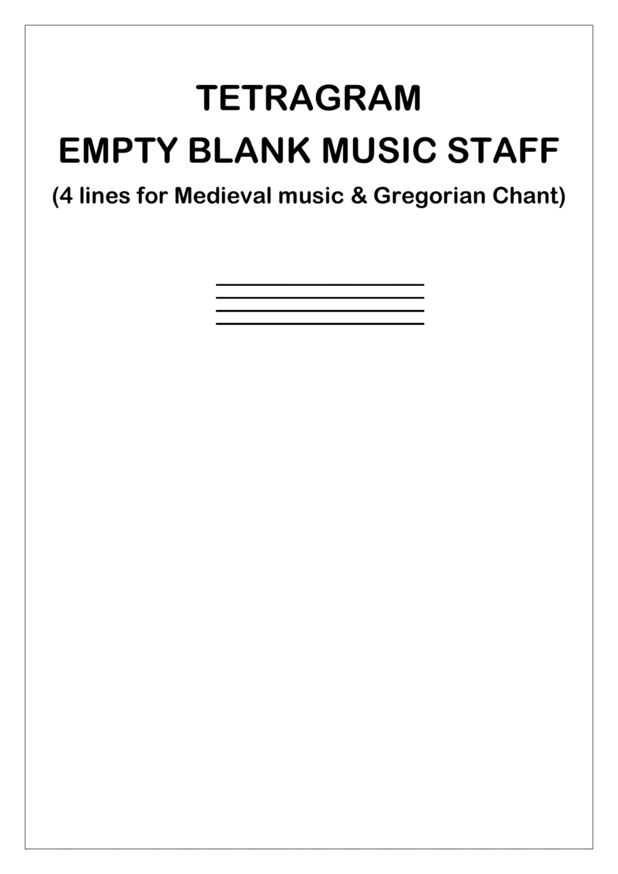 Tetragram Empty Blanck Music Staff