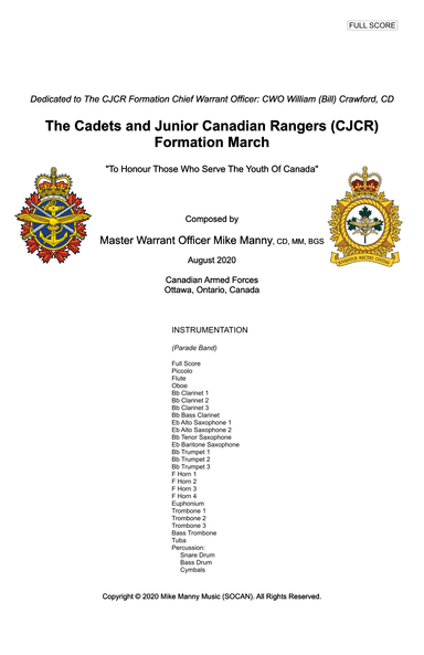 The Cadets and Junior Canadian Rangers (CJCR) - Formation March