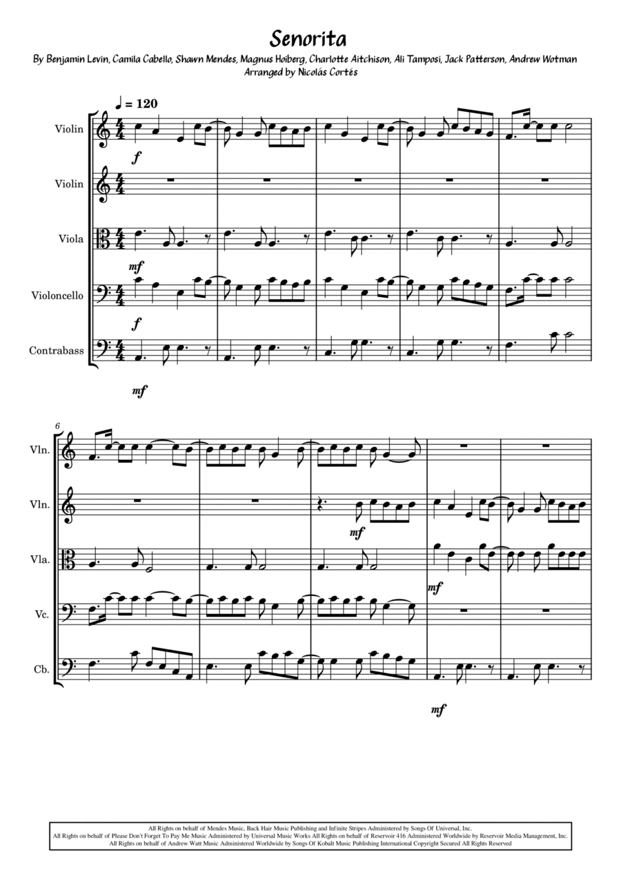 Senorita (arr. Nicolás Cortés Castillo)