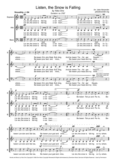 Listen, The Snow Is Falling (arr. Jake Alexander)