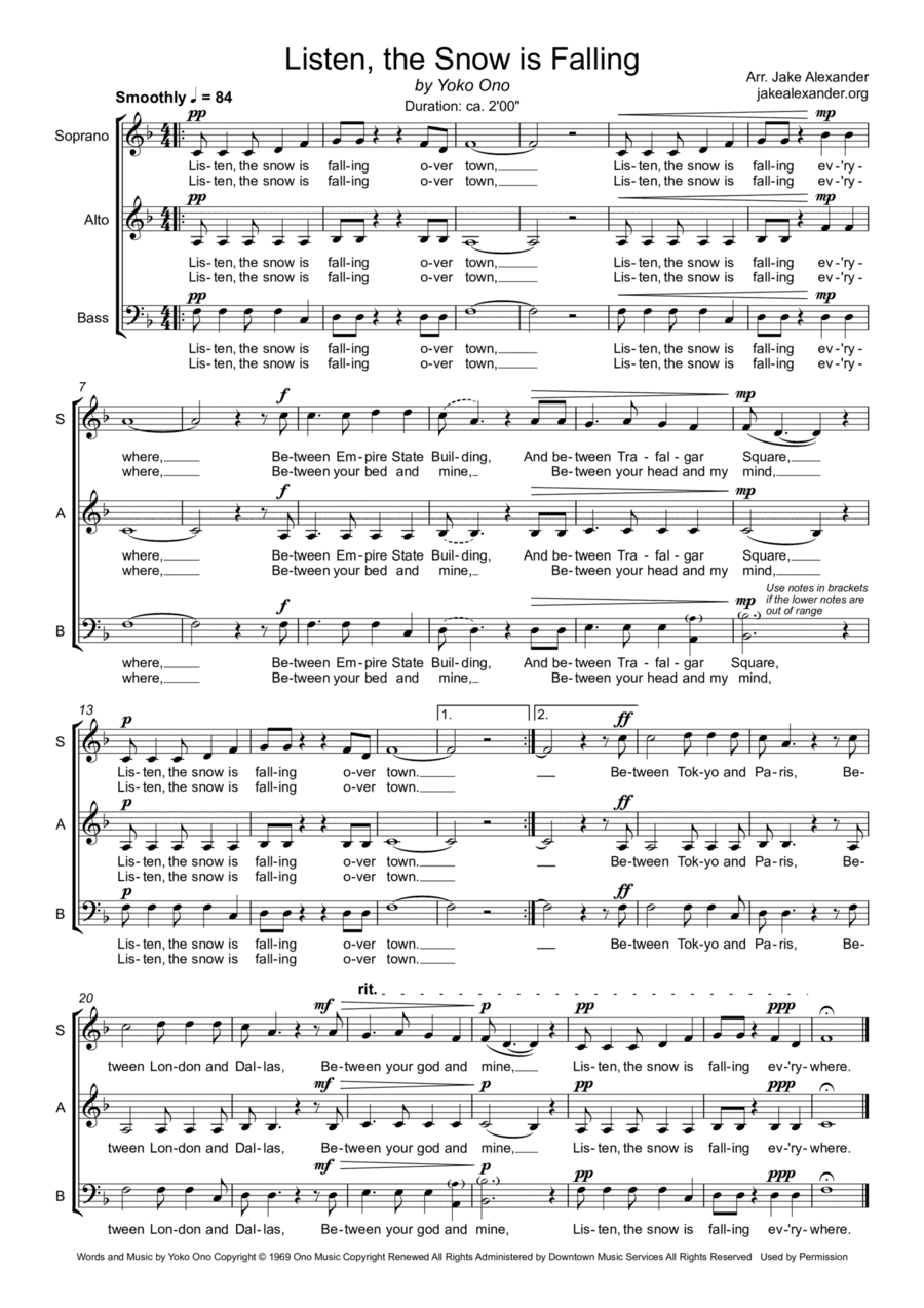 Listen, The Snow Is Falling (arr. Jake Alexander)