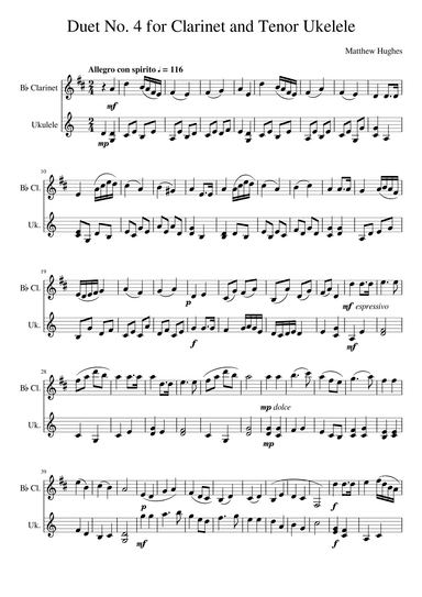 Duet No. 4 for Clarinet and Tenor Ukelele