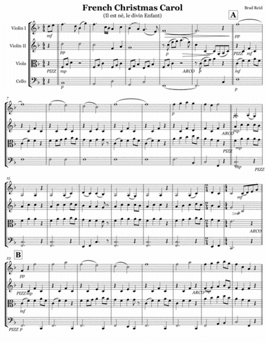 French Christmas Carol (string quartet) (arr. Brad Reid)