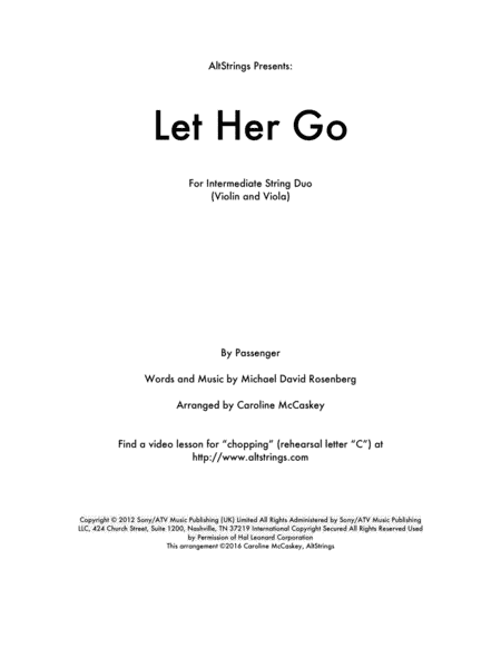 Let Her Go (arr. Caroline McCaskey)