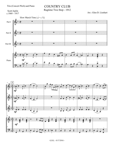 Country Club (Woodwind Trio) (arr. Glen D. Lienhart)
