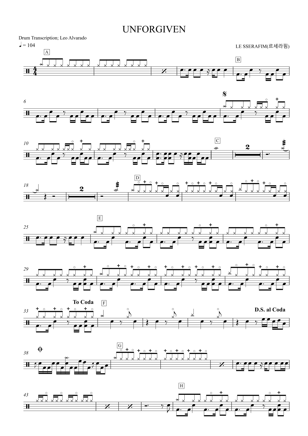 Unforgiven (feat. Nile Rodgers) (arr. Drum Transcription: Leo Alvarado)