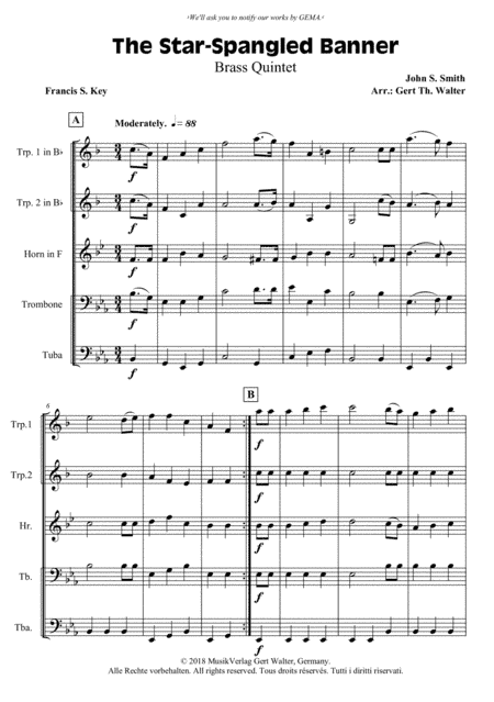 The Star-Spangled Banner (arr. Gert Th. Walter)