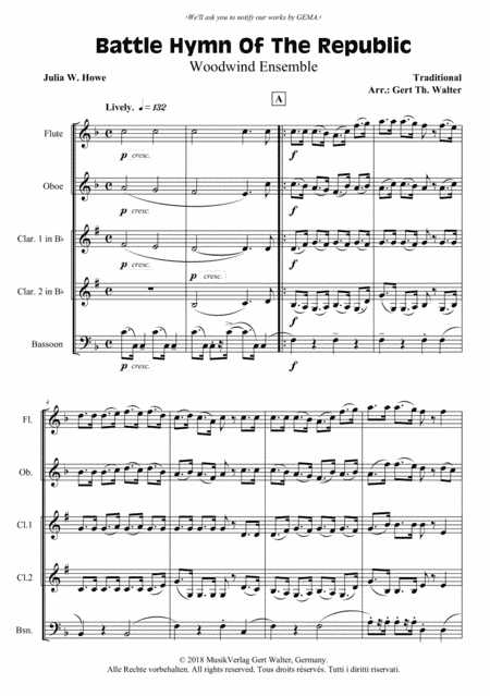 Battle Hymn Of The Republic (arr. Gert Th. Walter)
