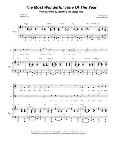 The Most Wonderful Time Of The Year (arr. Stephen DeCesare)