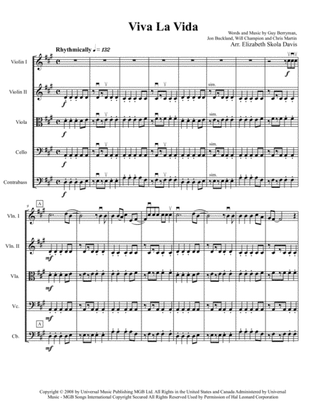 Viva La Vida (arr. Elizabeth Skola Davis)
