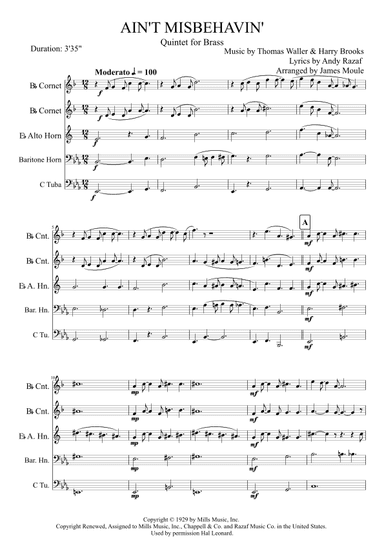 Ain't Misbehavin' (arr. James Moule)