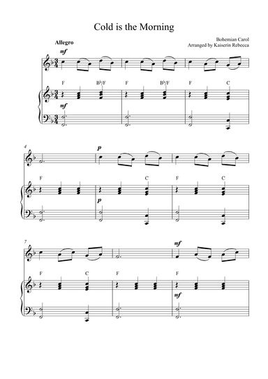 Cold is the Morning (arr. Kaiserin Rebecca)