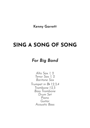Sing A Song Of Song (arr. Jireh J.)