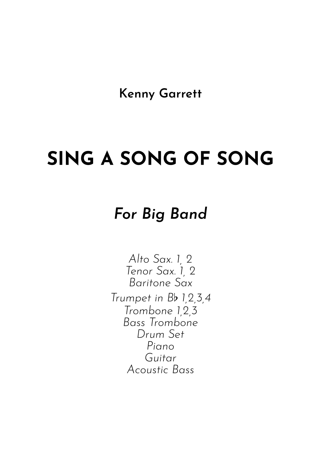 Sing A Song Of Song (arr. Jireh J.)
