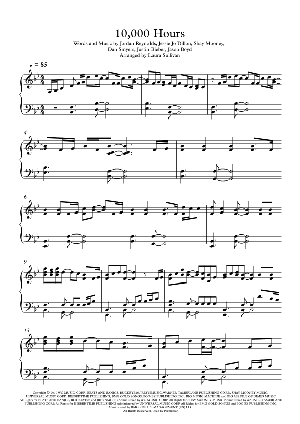 10,000 Hours (arr. Laura Sullivan)