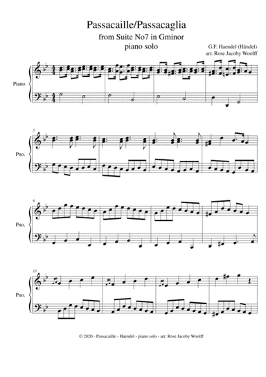Passacaille (Haendel) - piano solo