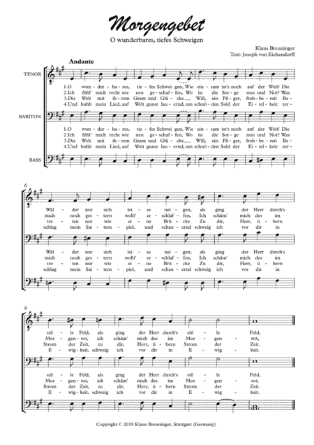 Morgengebet (O wunderbares, tiefes Schweigen)