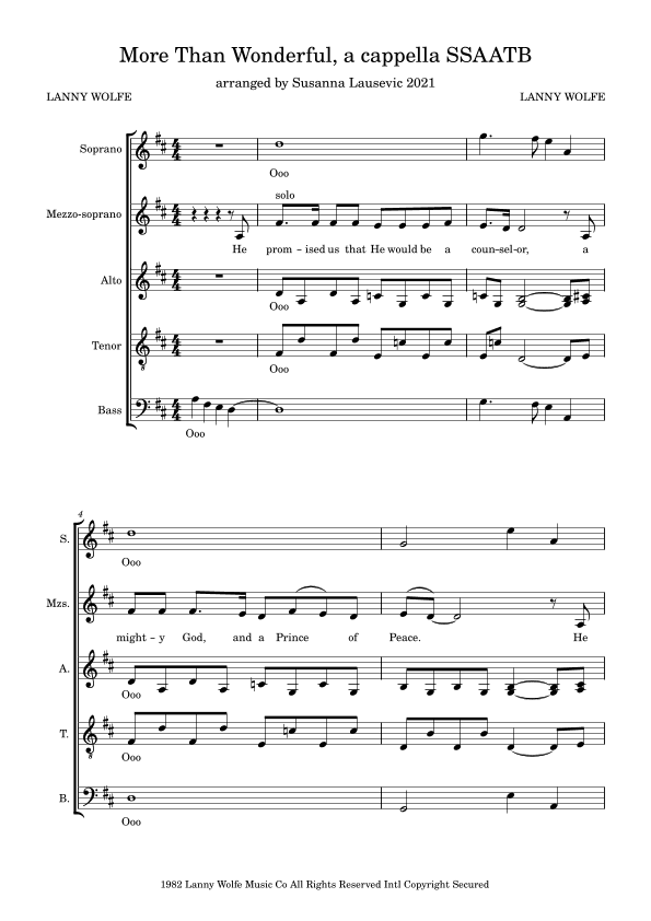 More Than Wonderful (arr. Susanna Lausevic)