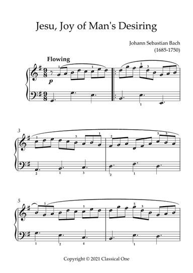 Bach, J.S. - Jesu, Joy of Man's Desiring(With Note name) (arr. MPS)
