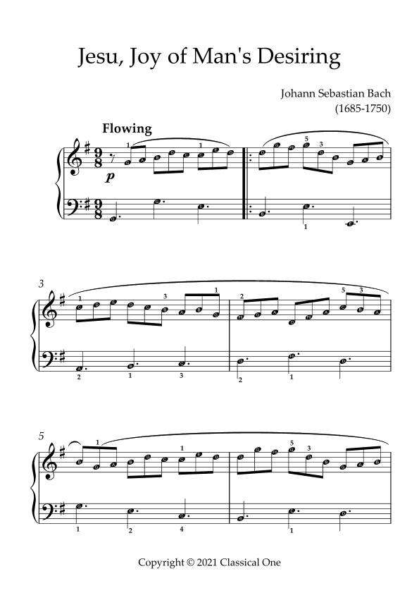 Bach, J.S. - Jesu, Joy of Man's Desiring(With Note name) (arr. MPS)