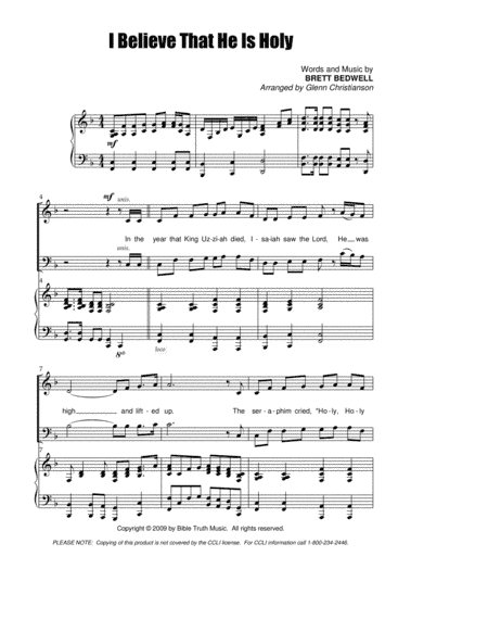 I Believe That He Is Holy