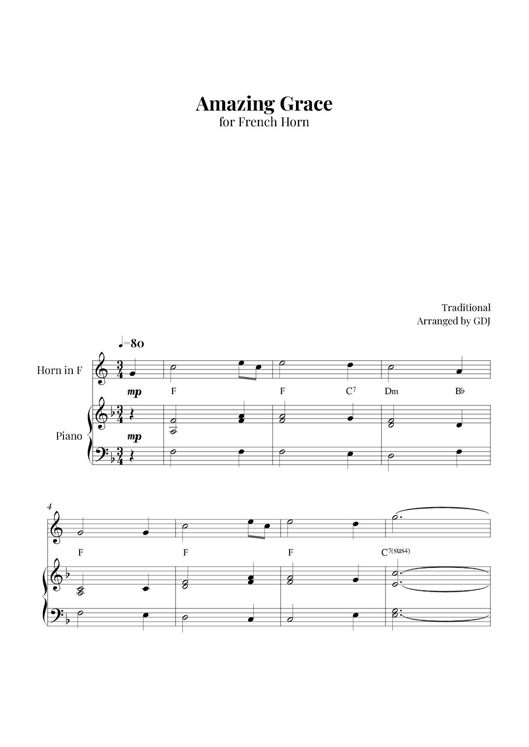 Amazing Grace (arr. GDJ)