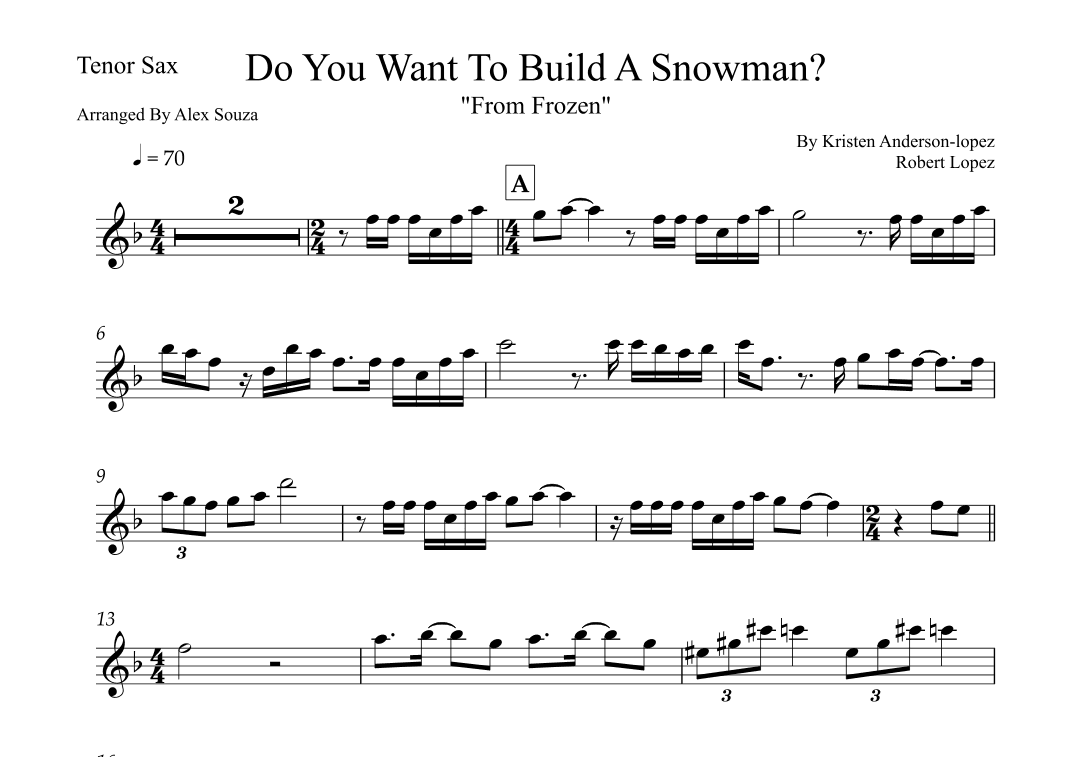 Do You Want To Build A Snowman? (arr. Alex Souza)