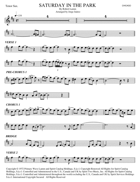 Saturday In The Park (arr. Jorge Juárez)
