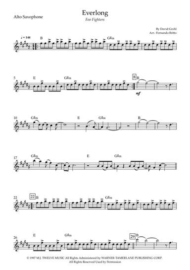 Everlong (arr. Fernando Britto)