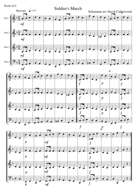 Soldiers' March by Schumann arranged for Flexible ensemble by David Catherwood (arr. David Catherwood)