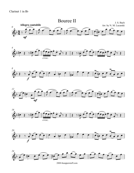 Bouree II (arr. Nick Lacanski)