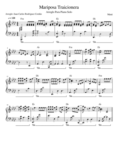Mariposa Traicionera (arr. Juan Carlos Rodriguez Cerdan)