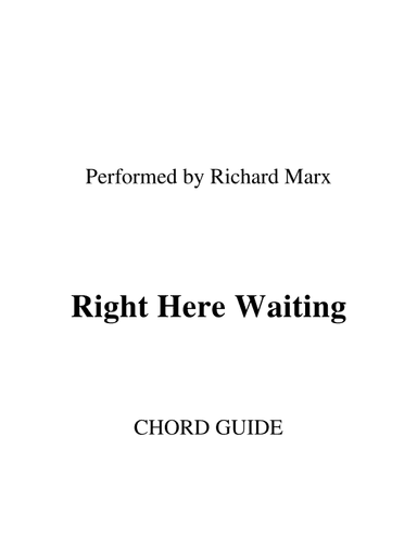 Right Here Waiting (arr. RWM)