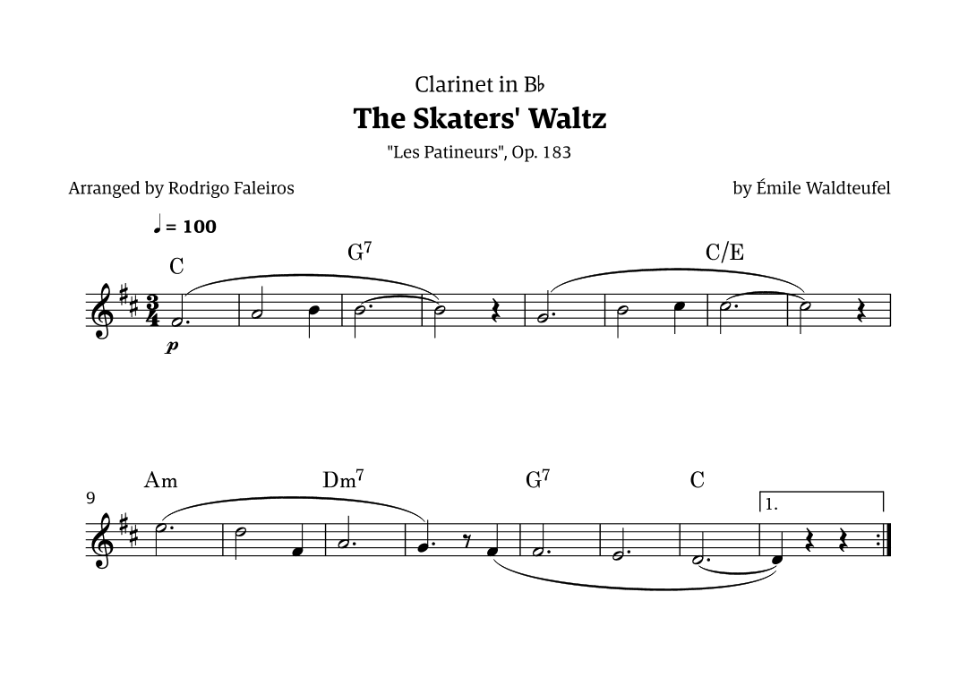 The Skaters Waltz (for beginners) (arr. Rodrigo Faleiros)