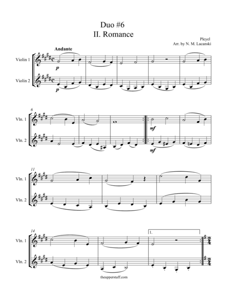 Romance from Duo #6 (arr. Nick Lacanski)