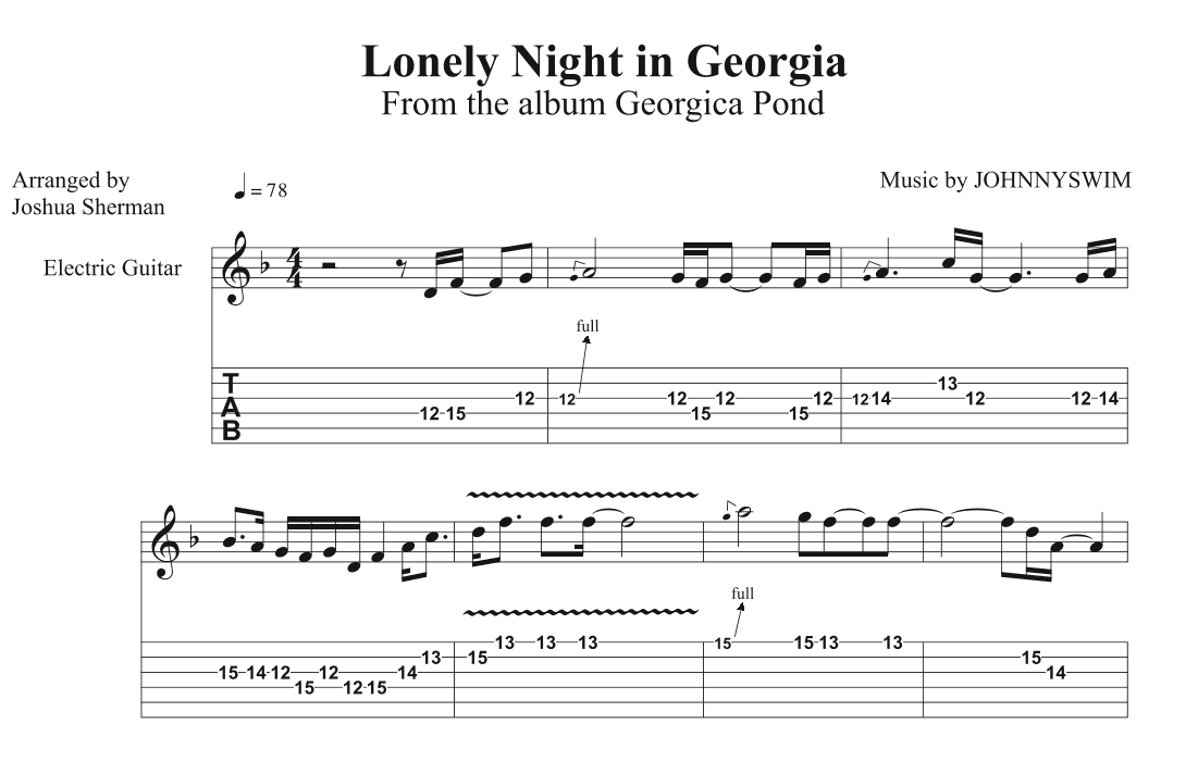 Lonely Night In Georgia (arr. Joshua Sherman)