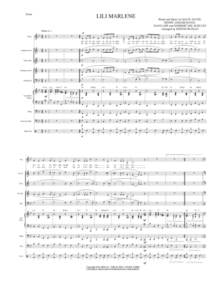 Lilli Marlene (lili Marleen) (arr. Dennis Ruello)